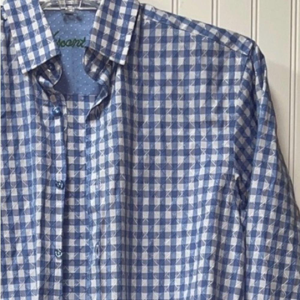 Visconti Gingham Check Textured Shirt S